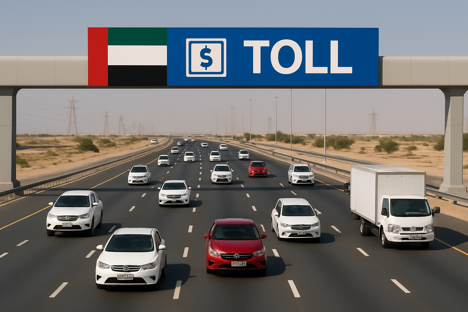 Efficient traffic flow on a paid road in the UAE