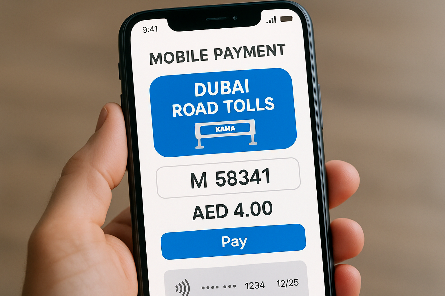 Mobile payment app for Dubai road tolls
